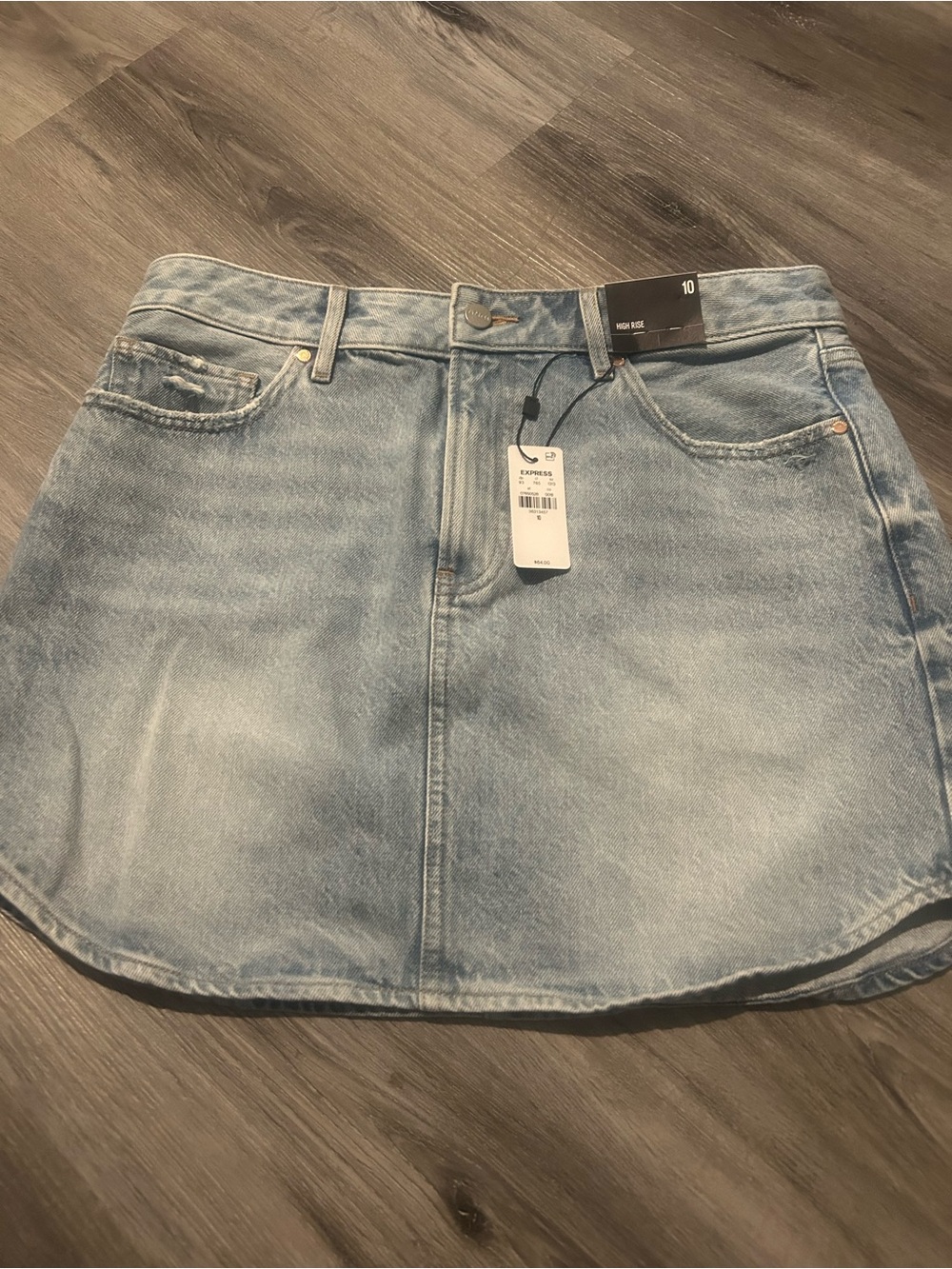 Express Light Wash Denim Mini Skirt